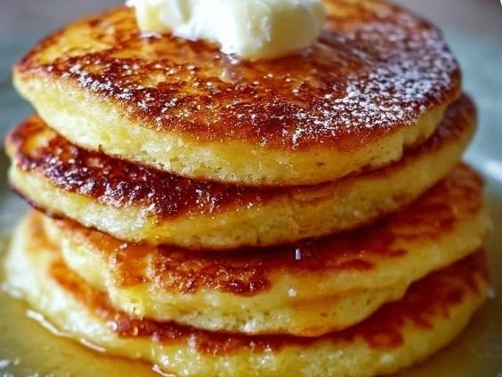 Delicious Southern Cornmeal Hoecakes served on a plate.