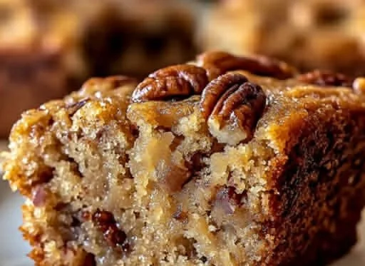 Slice of Sweet Alabama Pecanbread on a cozy table setting