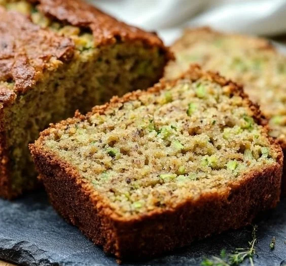 Moist and delicious homemade zucchini bread loaf