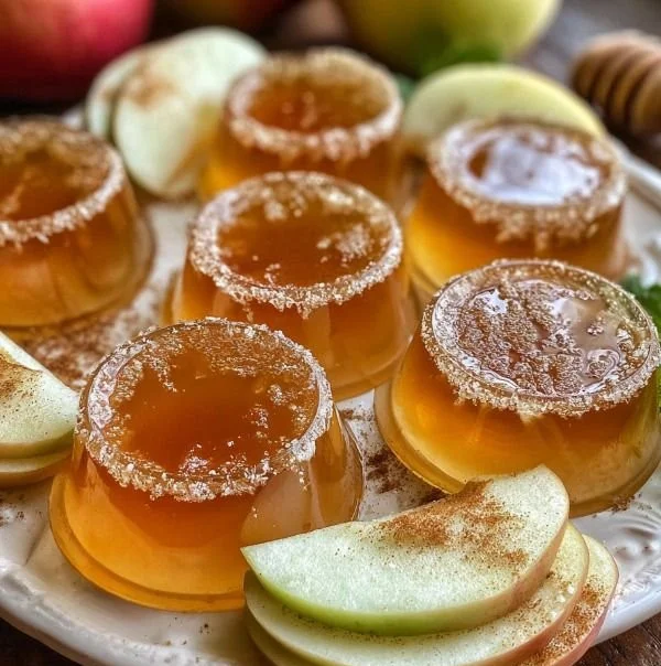 Delicious Apple Pie Jello Shots ready to serve
