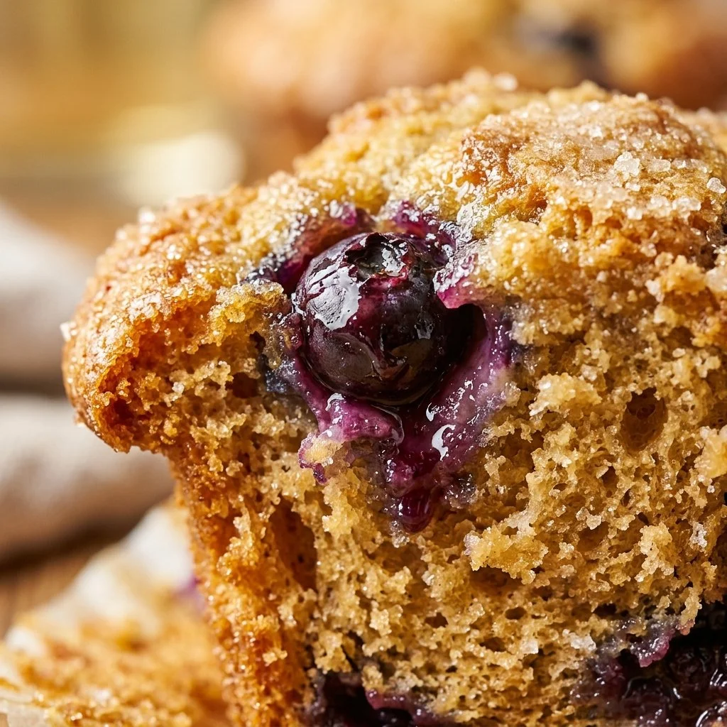 Delicious homemade blueberry muffins fresh out of the oven