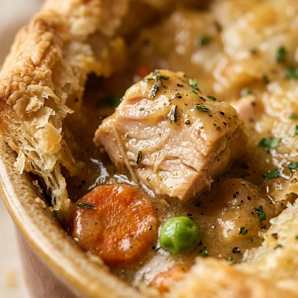 Delicious homemade Chicken Pot Pie with flaky crust and creamy filling