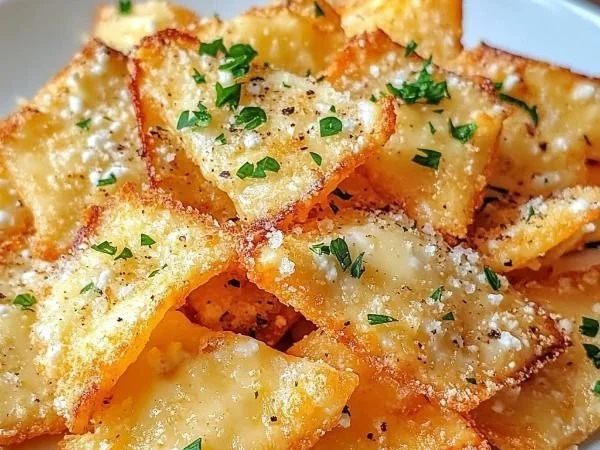 A bowl of crunchy cottage cheese chips, a nutritious snack option.