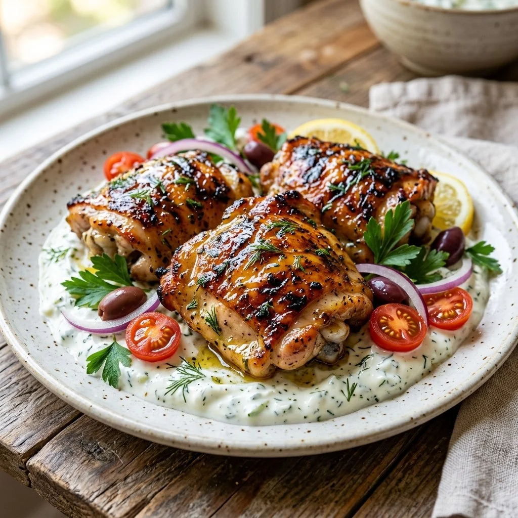 Delicious Greek yogurt marinated chicken ready for grilling or baking