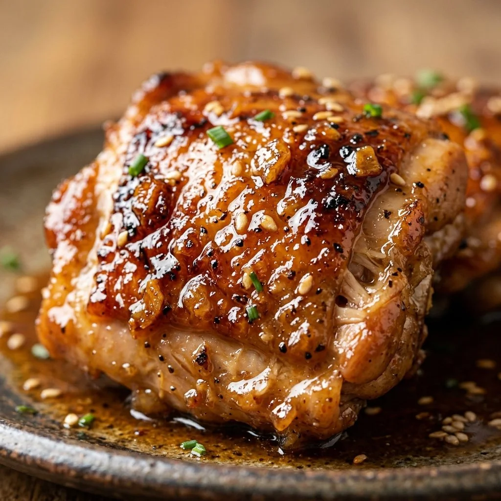 Delicious honey garlic chicken dish served with vegetables