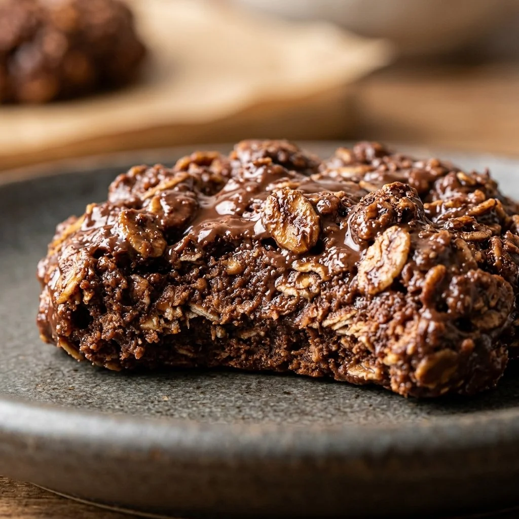 Plate of homemade no-bake cookies for a quick and easy dessert