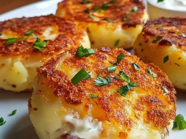 Delicious homemade potato cakes stuffed with savory fillings
