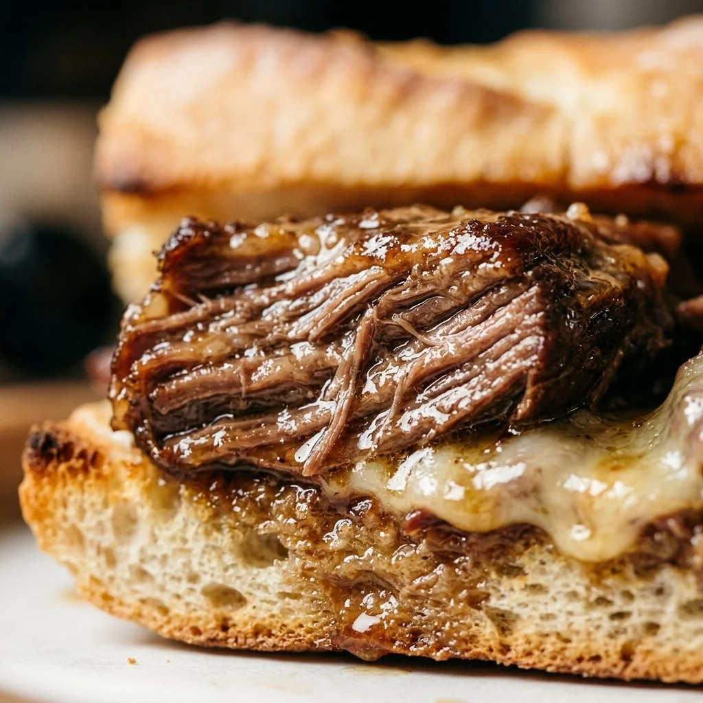 Slow Cooker French Dip Sandwiches with juicy beef and dipping broth