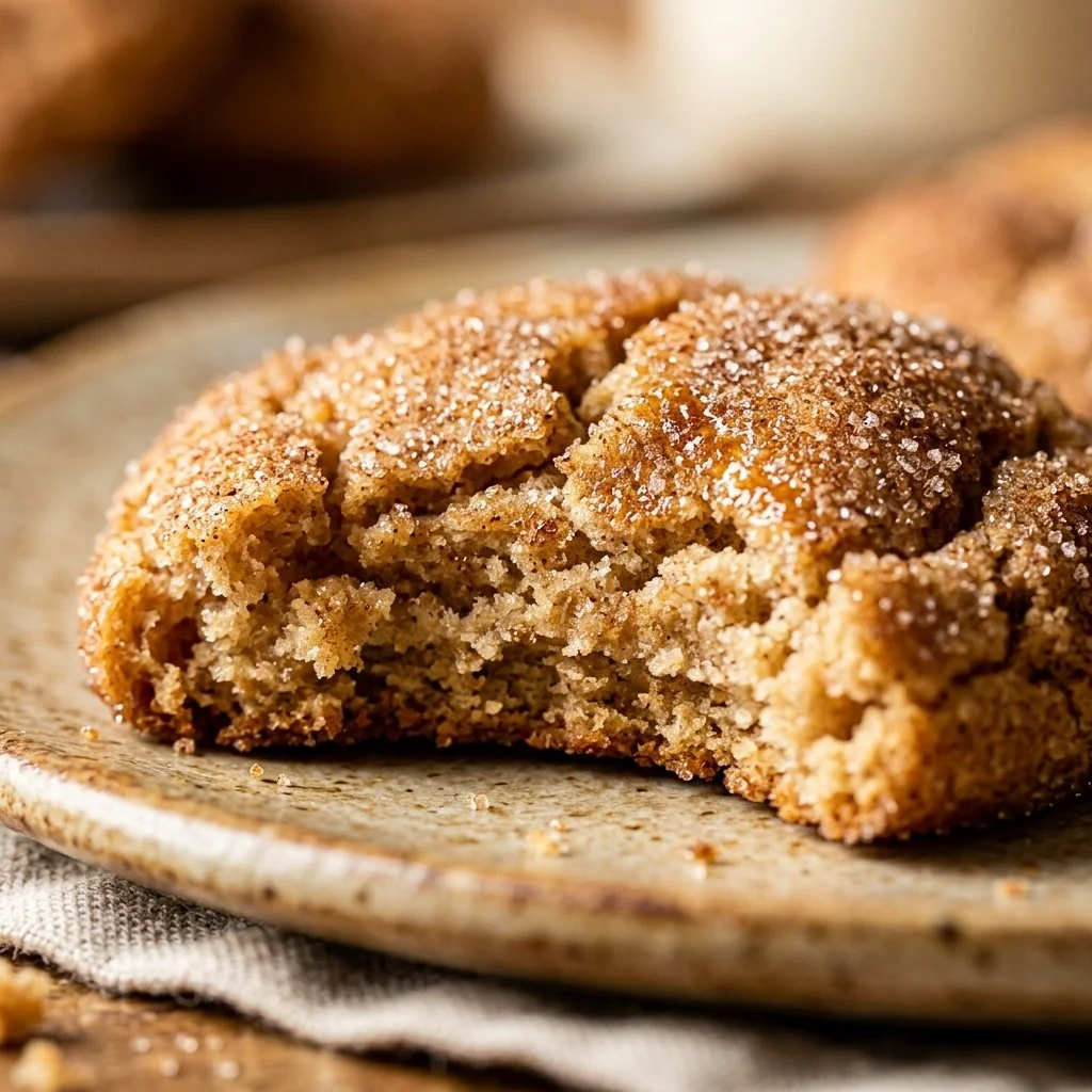 Delicious homemade snickerdoodles cookies with cinnamon sugar topping.