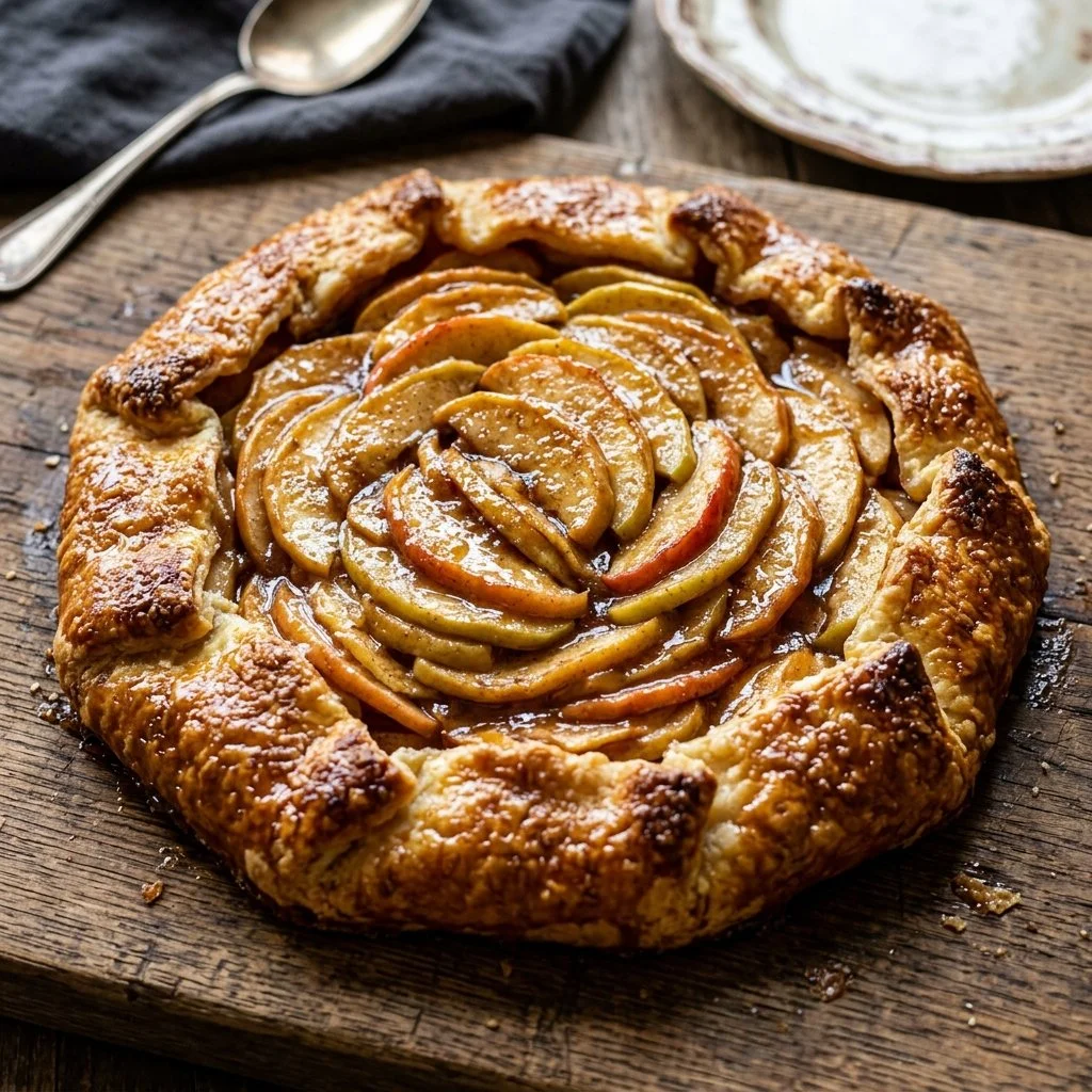 Delicious homemade Apple Galette with golden crust and fresh apple filling