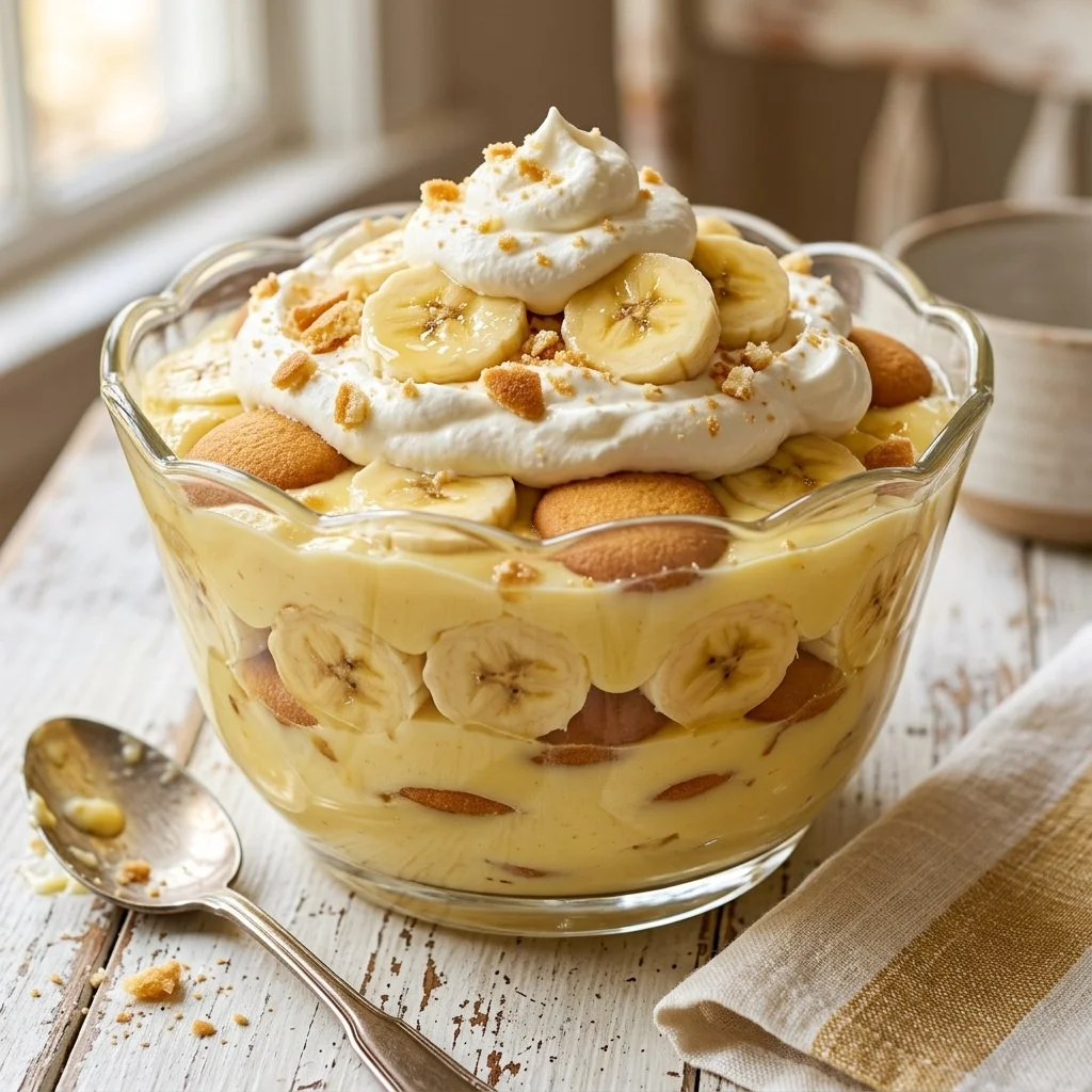 Delicious homemade banana pudding layered with bananas and vanilla wafers