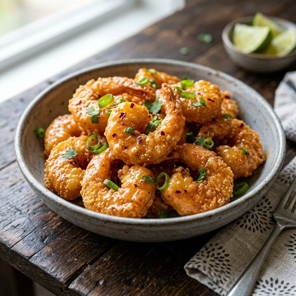 Delicious Bang Bang Shrimp served with a spicy creamy sauce