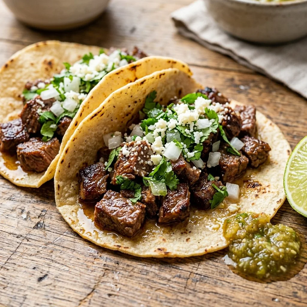 Delicious Beef Street Tacos with tender beef and fresh toppings