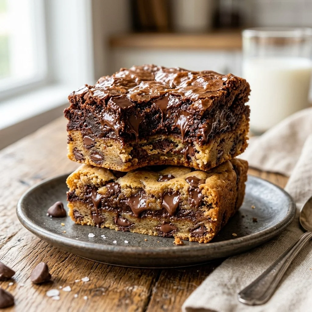 Delicious homemade brookies that combine brownies and cookies in one treat.