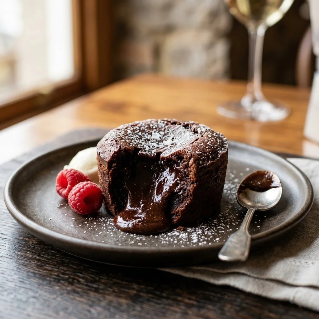 Delicious Chocolate Lava Cake with a gooey molten center