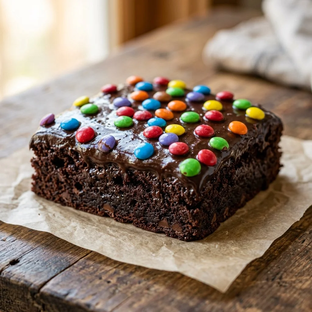 Delicious Cosmic Brownies topped with colorful candy sprinkles.