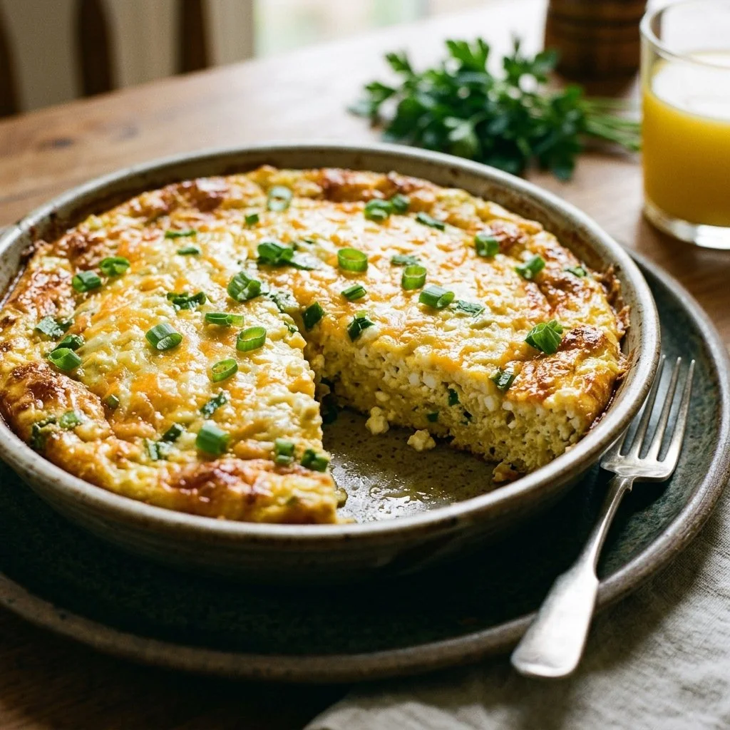 Delicious Cottage Cheese Egg Bake fresh out of the oven