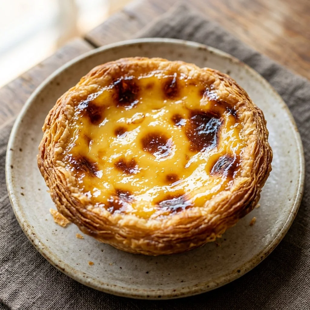 Homemade Egg Custard Tart with a golden crust and creamy filling