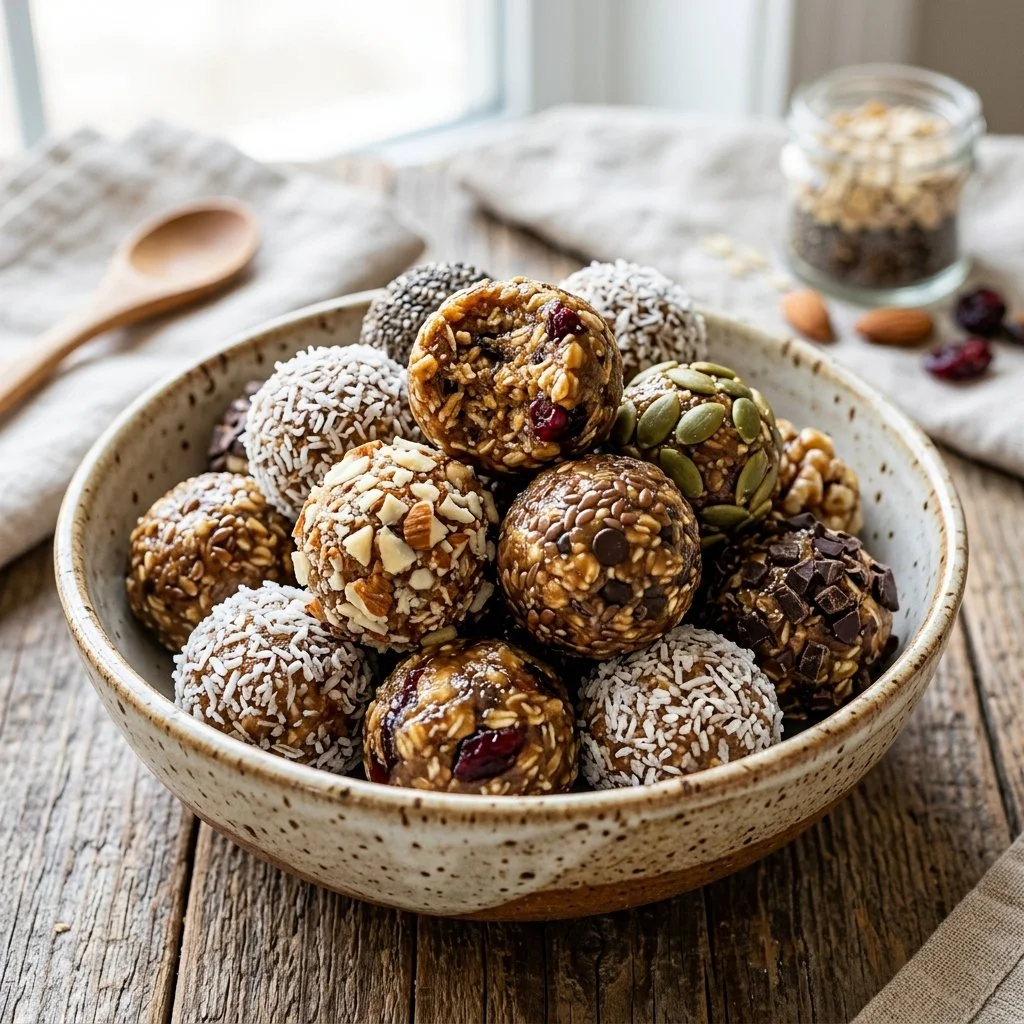 Healthy homemade energy balls packed with nutrients for a quick energy boost
