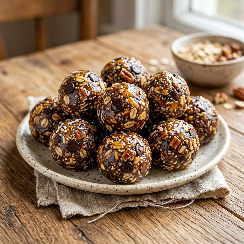 Healthy energy protein balls for a quick snack or post-workout boost
