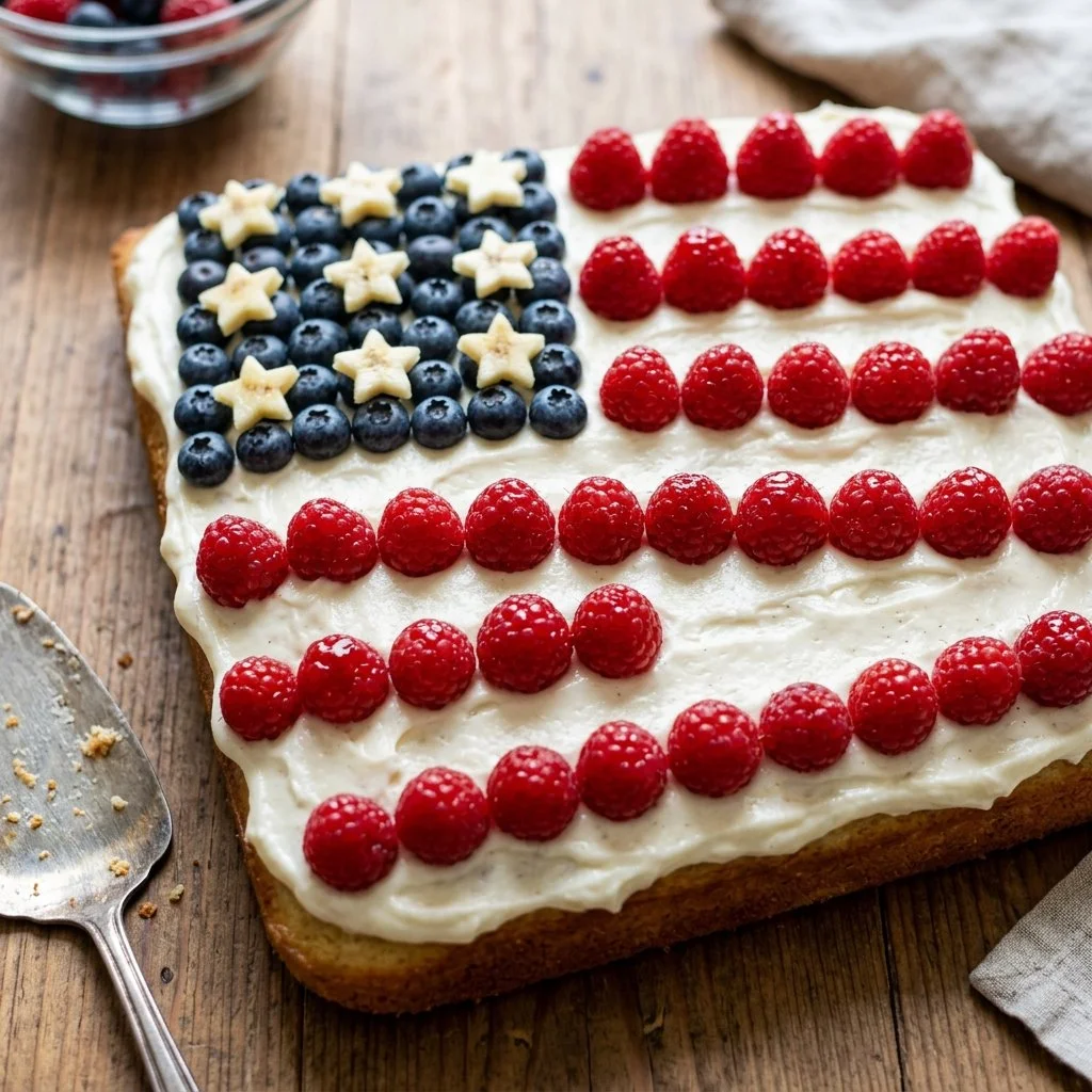Colorful Flag Sheet Cake decorated for a celebration.