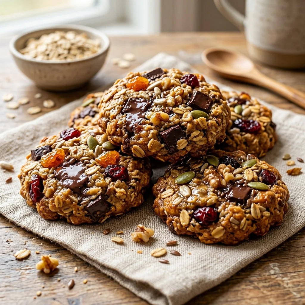 Delicious and nutritious healthy breakfast cookies on a plate