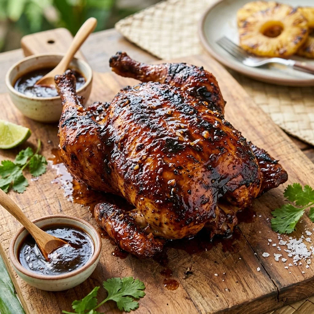 Delicious Huli Huli Chicken grilled to perfection with fruity marinade