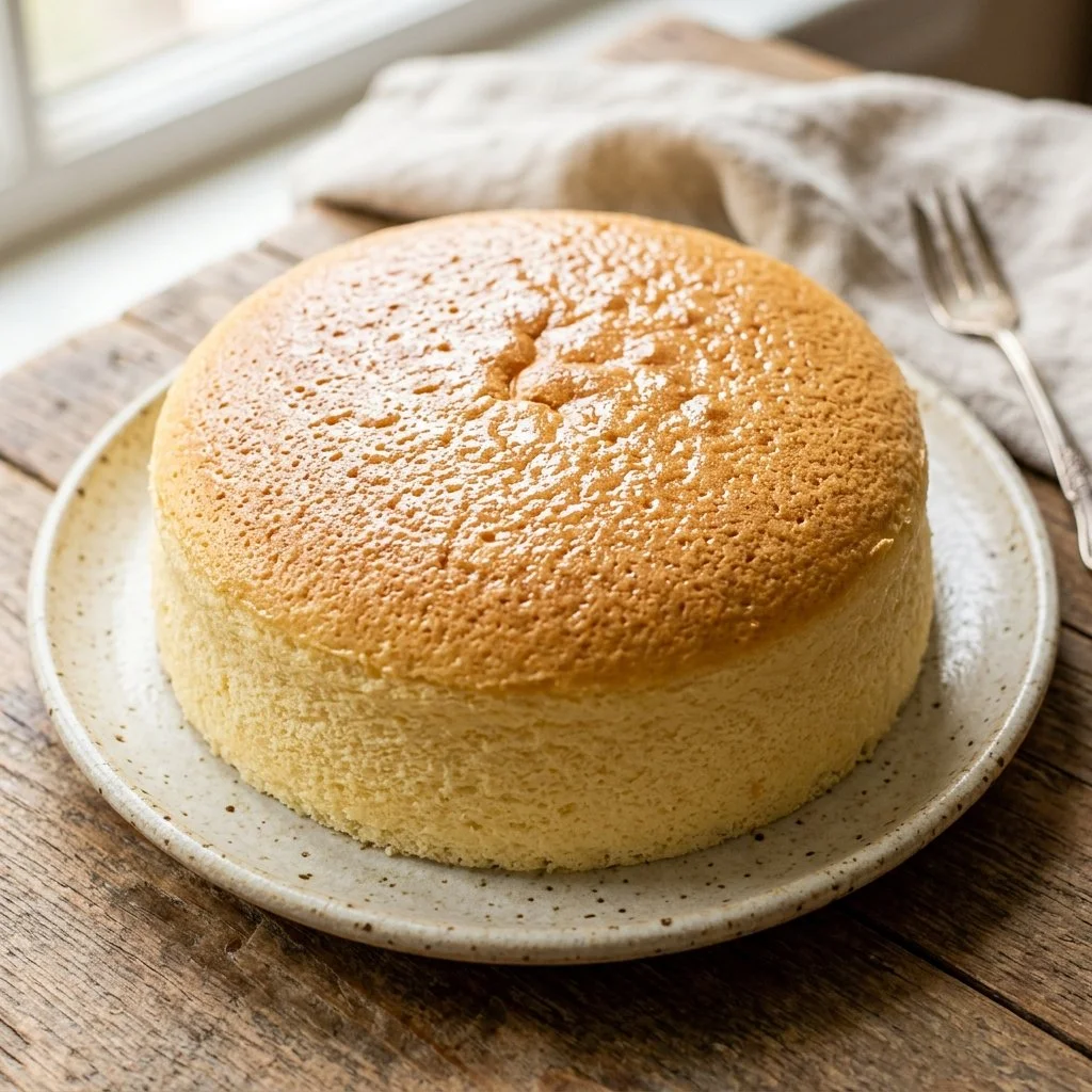 Delicious slice of Japanese Cheesecake with a light and fluffy texture