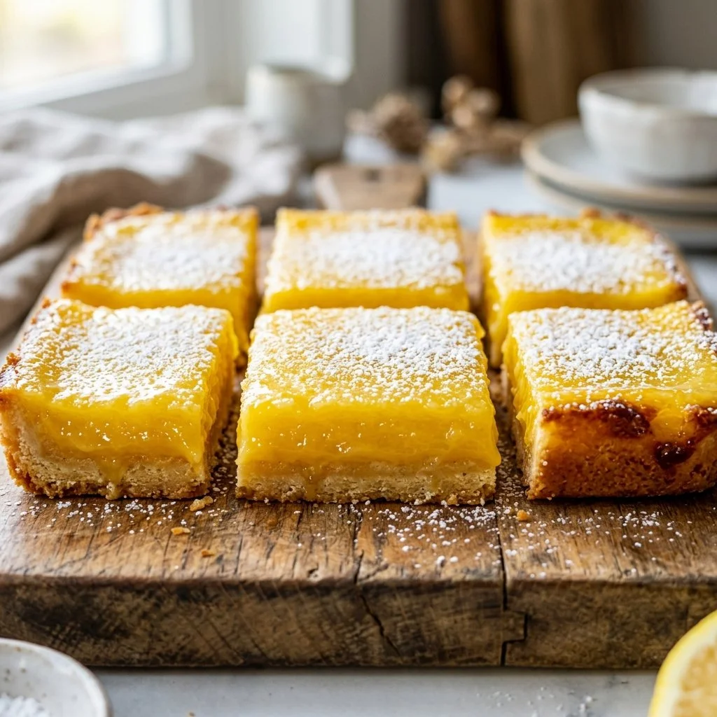 Delicious lemon bars with a tangy lemon topping and buttery crust
