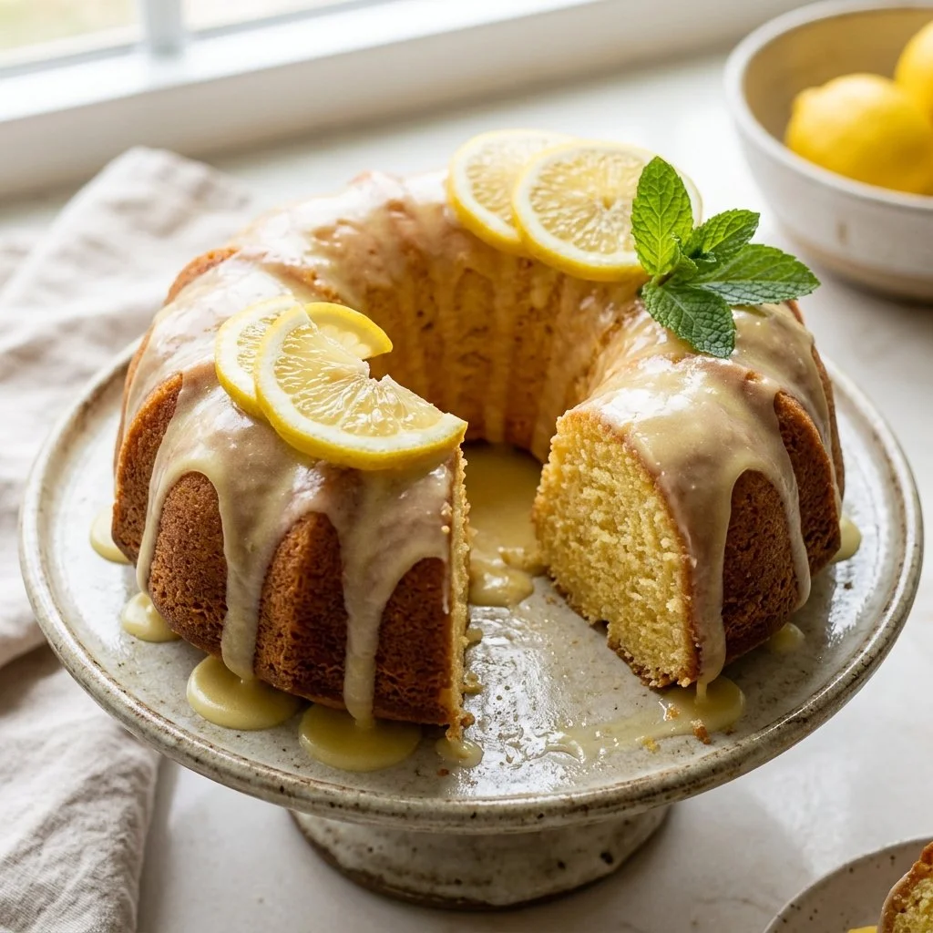 Deliciously moist Lemon Bundt Cake with a bright citrus glaze.