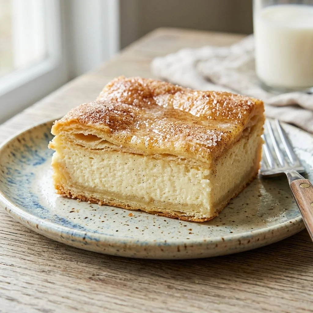 Delicious Sopapilla Cheesecake Bars topped with cinnamon and drizzled with honey.